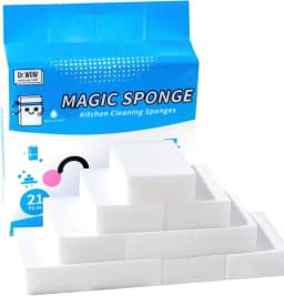 Dr.WOW Magic Cleaning Eraser Sponges, 21 Pack, Multi-Surface Cleaner, Removes Tough Stains with Water Only, Kitchen, Bathroom, Walls & Shoes - Thumbnail 1