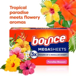Bounce Dryer Sheets, Paradise Blossom Scent, 50 Mega Dryer Sheets - Thumbnail 4