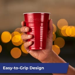 Hefty Party On Disposable Plastic Party Cups, Holiday Assorted Colors, 16 oz., 100 Count - Thumbnail 4