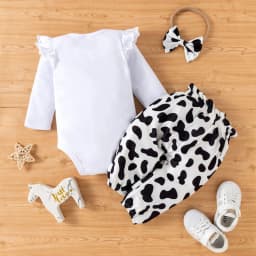 PatPat Newborn Baby Girl Clothes Long Sleeve Romper Bodysuit and Pants Outfit Set, 0-3 Months - Thumbnail 6