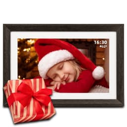 Jazeyeah 10.1 inch Digital Picture Frame 32GB Memory Wood Wifi Smart Frameo Digital Frame IPS Touch Screen Share Photos and Videos Supports Micro SD - Thumbnail 1