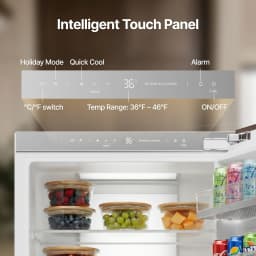 Ca'Lefort 22 Inch Panel Ready Refrigerator,Built-In All-Refrigerator with Adjustable Shelves & Crisper Drawers for Kitchen & Home Bar (Panel Not - Thumbnail 5