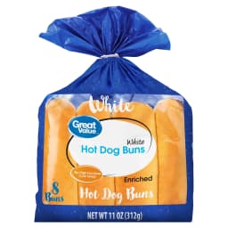 Great Value Hot Dog Buns, White, 11 oz, 8 Count - Thumbnail 1