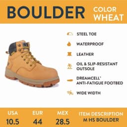 Herman Survivors Men's Boulder Waterproof 6 in Steel Toe Work Boots - Thumbnail 2