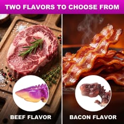 Indestructible Dog Chew Toys for Large Dogs 2 Pack, Shark and Dinosaur Tough Bone for Aggressive Chewers, Durable Bacon Flavored Teeth Cleaning Dog - Thumbnail 5