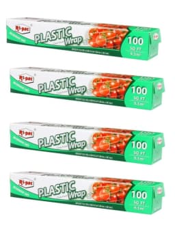 Ri-Pac Plastic Cling Wrap 12 IN x 100 Sqft. Roll - 12 Premium Rolls - Thumbnail 3