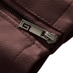 Men's Faux Leather Jacket Waterproof Bomber Jacket Winter Fleece Vintage PU Motorcycle Jacket Zip-Up Cafe Racer Coat - Thumbnail 4