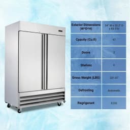 Smad 47 Cu ft Commercial Refrigerator Upright Fridge for Restaurants /Bars /Shops - Thumbnail 6