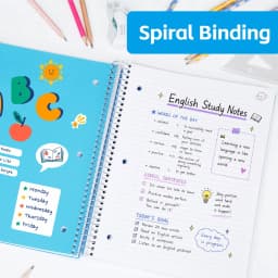 Comix 1 Subject Notebook,6-Pack College Ruled Spiral Notebook with Pocket Dividers 11"x 8.5", 70 Sheets,Assoted colors - Thumbnail 4