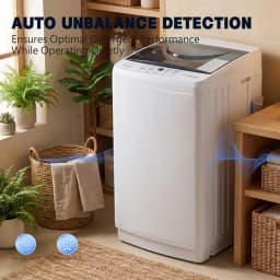 edx Compact Washer, 7.7 LBS Fully Automatic Washing Machine with 10 Wash Cycles, Mini Washer for Homes, Apartments & Dorm Rooms, White - Thumbnail 5