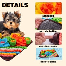 CHENjy Snuffle Mat for Dogs Slow Feeder Licking Mat for Anxiety Relief Mental Stimulation Foraging Puzzle Toy for Dogs Cats Machine Washable Pet Mat - Thumbnail 4