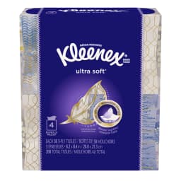 Kleenex Ultra Soft, Non-Lotion, 70 Facial Tissues per Box, 4 Flat Boxes - Thumbnail 2