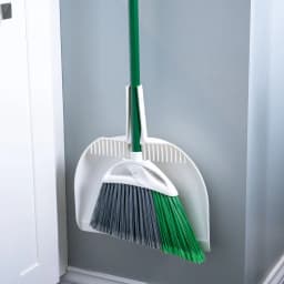 Libman Precision Angle Broom With Dustpan, Green White, Recycled Plastic Fibers - Thumbnail 7