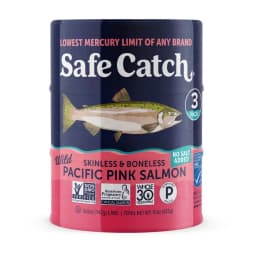 Safe Catch Wild Skinless & Boneless Pacific Pink Salmon, No Salt Added, 3 Pack, 5 oz Cans – Mercury Tested Canned Salmon - Thumbnail 1