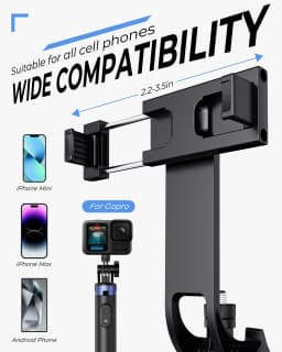 Frsara Trípode de Teléfono Extensible de 71" y Stick para Selfies con Control Remoto Inalámbrico - Soporte Portátil para iPhone/Android, Grabación de - Thumbnail 7