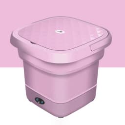 Home Supplies Surpdew New Folding Washing Mini Washing Machine Cleaning Machine Household Small Folding Washing Machine Pink Free Size - Thumbnail 6