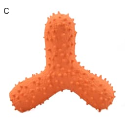Visland Dog Chew Toy Flat Bones Shape Squeaky, Durable Natural Rubber Dog Teeth Cleaning Toothbrush for All Aggressive Chewers Small/Medium/Large - Thumbnail 6