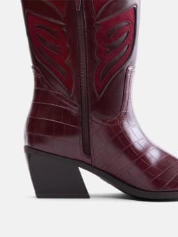 Madden NYC Women's Faux Leather Croco Butterfly Boots - Thumbnail 4
