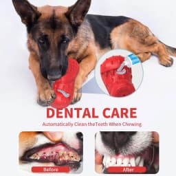 PcEoTllar Dog Toys for Aggressive Chewers Large Breed, Slipper Shape Squeaky Dog Chew Toys for Aggressive Chewers Puppies Medium Large Dogs, Red - Thumbnail 2