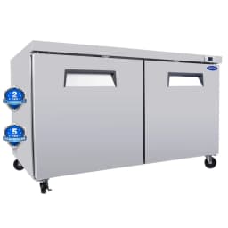 ORIKOOL 60" Commercial Under Counter Freezer 2 Door 18.5 Cu.ft Undercounter Work Top Freezers ETL Approved(LTL carry) - Thumbnail 1