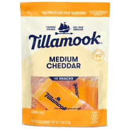 Tillamook Medium Cheddar Cheese Snack Portions, 7.5 oz, 10 Count - Thumbnail 1