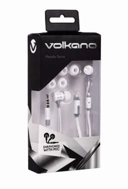 RHEA- Volkano Metallic Series Earphones (White/Silver) - Thumbnail 2