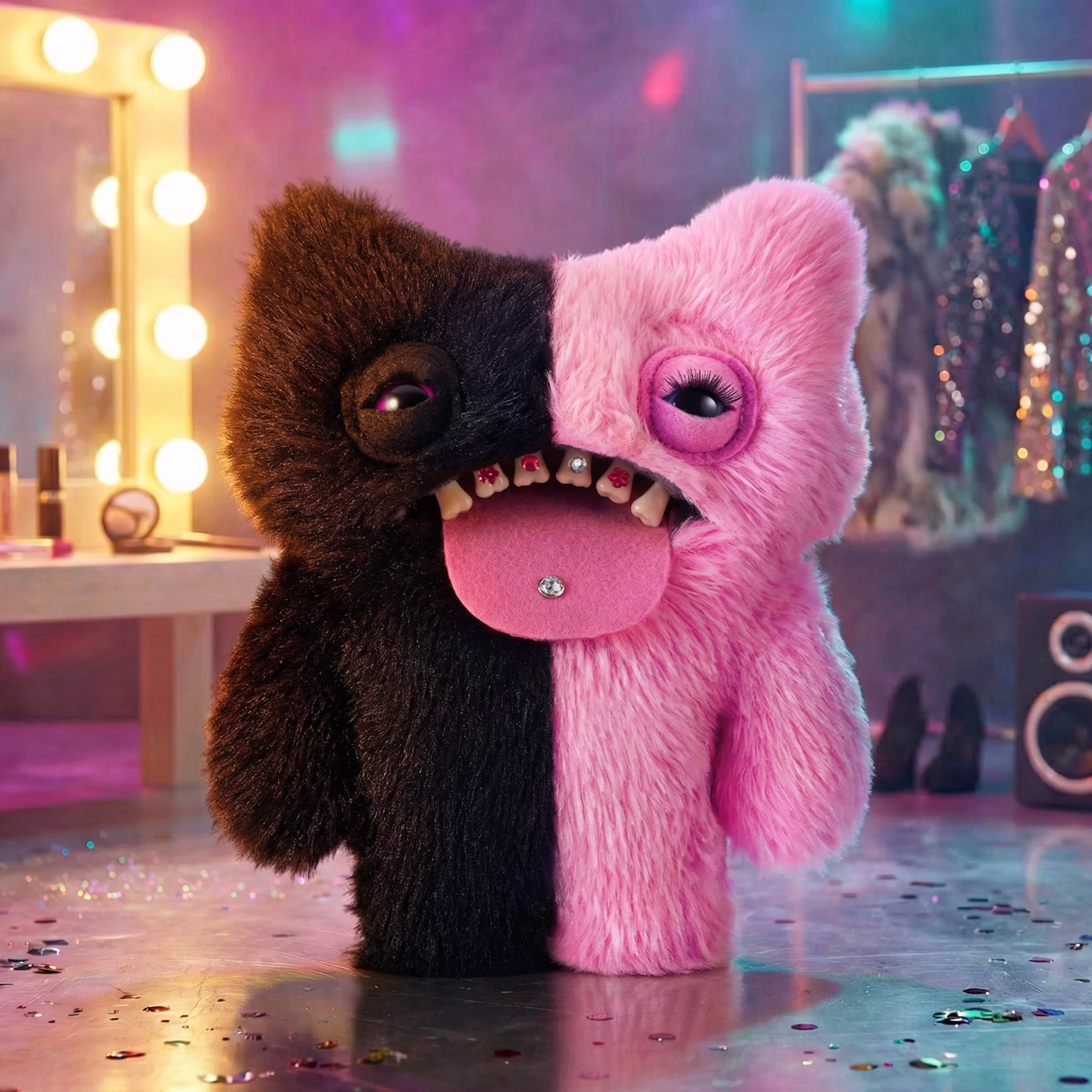 Fuggler Baddies Fuggs 9 Inch (Wide Eyed Weirdo) by ZURU - Ugly Monster Plush for All Ages - Thumbnail 3