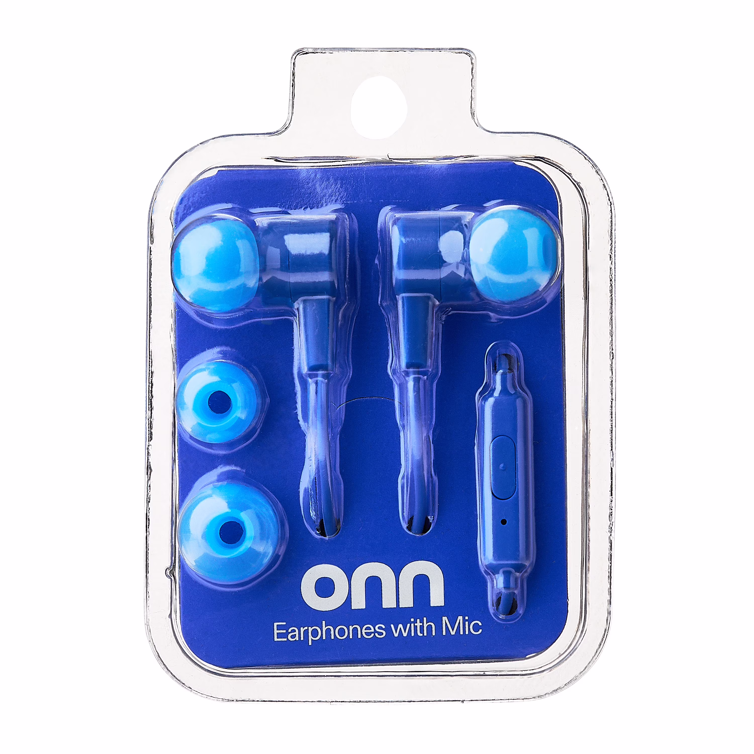 onn Blue Wired Earphones with Microphone and Silicone Ear Tips - Thumbnail 7