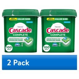 (2 pack) Cascade Complete Action Pacs, Dishwasher Detergent, Fresh, 100 Count - Thumbnail 1