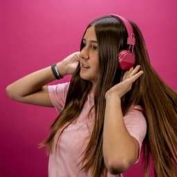 JLab JBuddies Studio On-Ear Wired Kids Headphones 2-in-1 Bundles, 3.5mm Plus USB-C Adapter, Volume Safe, Folding, Dark Pink - Thumbnail 9