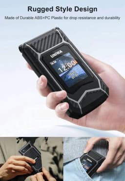 UNIWA X29 Rugged Flip GSM Cellphone 2.8" +1.77" Dual Screen Mobile Phone Big Push-Button Telephone for Elderly (Green) - Thumbnail 9