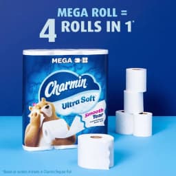 Charmin Ultra Soft Toilet Paper 12 Mega Rolls, 224 Sheets Per Roll - Thumbnail 8