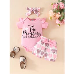 Emy Dola 0-18M Baby Girl Clothes Infant Summer Outfits Newborn Ruffle Short Sleeve Romper and Floral Shorts with Headband - Thumbnail 8