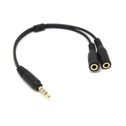 KLYNE- New Male 3.5Mm Headset To Dual Female Y-Splitter Cable Mic Adapter 4-Pole Trrs - Thumbnail 1