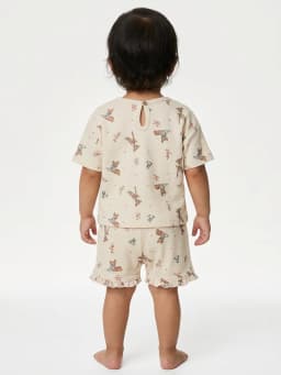 Bambi Baby Girls Faun Friends Textured Knit Top and Ruffle Shorts Set, 2-Piece, Sizes 0M-24M - Thumbnail 5