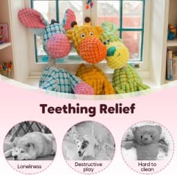 2026 New Dog Toys, Indestructible Plush Dog Toy for Aggressive Chewers, Interactive Squeaky Soft Puppy Chew Toy, Durable Teething Toys for Small - Thumbnail 5
