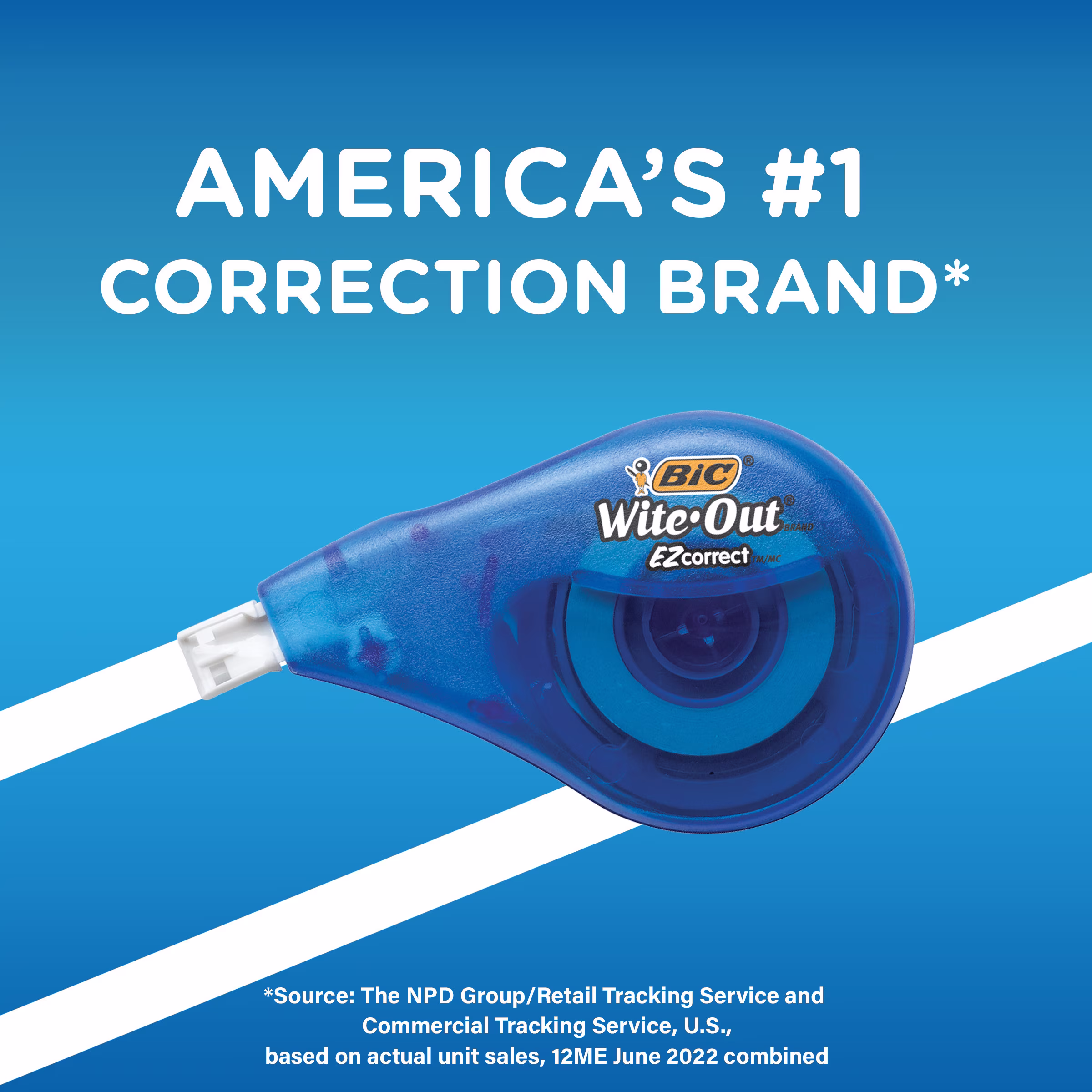 BIC Wite-Out EZ Correct Correction Tape, Writing Supplies, 39.3' Tape, White, 1-Count - Thumbnail 3