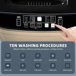 Kcpolre Portable Washing Machine, 17.8 lbs Full-Automatic Small Washing Machine for Apartment, 10 Wash Programs with Drain Hose Dorm Size Portable - Thumbnail 2