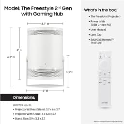 Samsung SP-LFF3CLAXXZA 30-100 Inch The Freestyle Gen2 Smart Projector with 4 Year Amber Protection Plan (2023) - Thumbnail 5