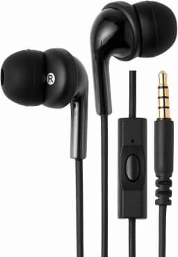 RHEA- Wired Earbuds – Mic, 3.5Mm Jack, 4.2Ft Cable, Black - Thumbnail 1