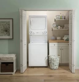 GE Unitized Spacemaker(R) ENERGY STAR(R) 3.9 cu. ft. Capacity Washer with Stainless Steel Basket and 5.9 Electric Dryer - GUD27EESNWW - Thumbnail 6