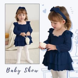 Younger Tree Baby Girl Onesies Outfits Newborn Fall Clothes Long Sleeve Romper Dress for 0-3 Months - Thumbnail 2