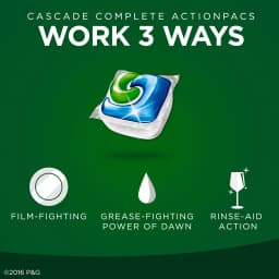Cascade, Complete ActionPacs Dishwasher Detergent - Lemon Scent, 21 count - Thumbnail 4
