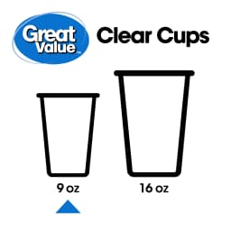 Great Value Disposable Plastic Cups, Clear, 9 oz, 100 Count - Thumbnail 3