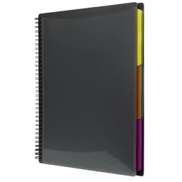 JAM Paper & Envelope Plastic Multi-Pocket Folder, 12 Pockets, Smoke Grey - Thumbnail 1