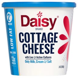 Daisy Pure and Natural Low Fat Cottage Cheese, 2% Milkfat, 24 oz (1.5 lb) Tub (Refrigerated) 13g of Protein per Serving - Thumbnail 1