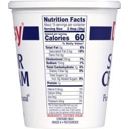 Daisy Pure and Natural Sour Cream, 16 oz (1 lb) Tub (Refrigerated) - Thumbnail 2