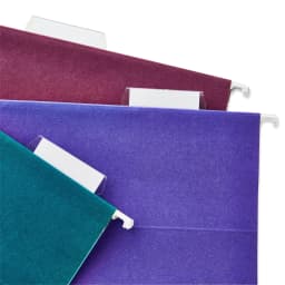 Pen+Gear Hanging File Folders, Letter Size, 1/5 Cut Tabs and Inserts, 25 Count, Assorted Jewel Tone - Thumbnail 4