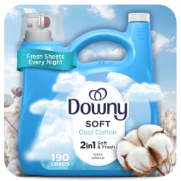 Downy Liquid Laundry Fabric Softener and Conditioner, Cool Cotton Scent, 140 fl oz, 190 Loads - Thumbnail 1