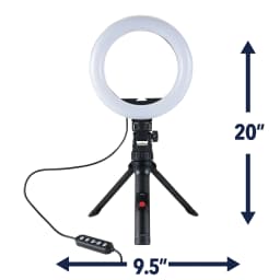 onn LED RGB Ring Light with Tripod Stand, Adjustable Height, Phone Holder & Bluetooth Remote for Selfies, TikTok, YouTube, Zoom, and Makeup - Thumbnail 7